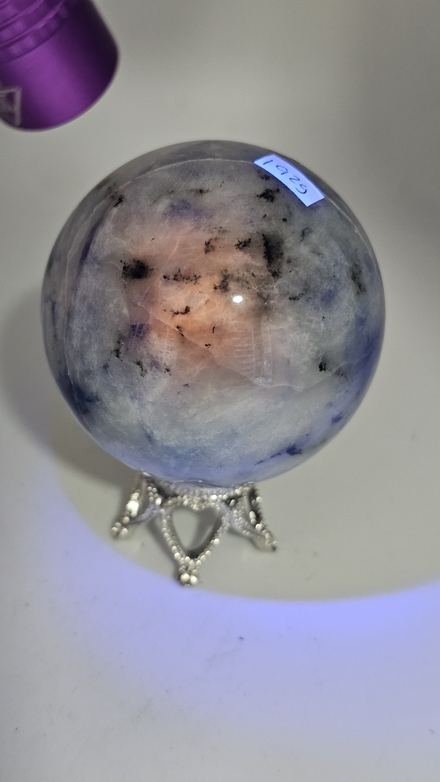 Afghanite Crystal sphere Rare 5.2cm 192g Blue uv Reactive