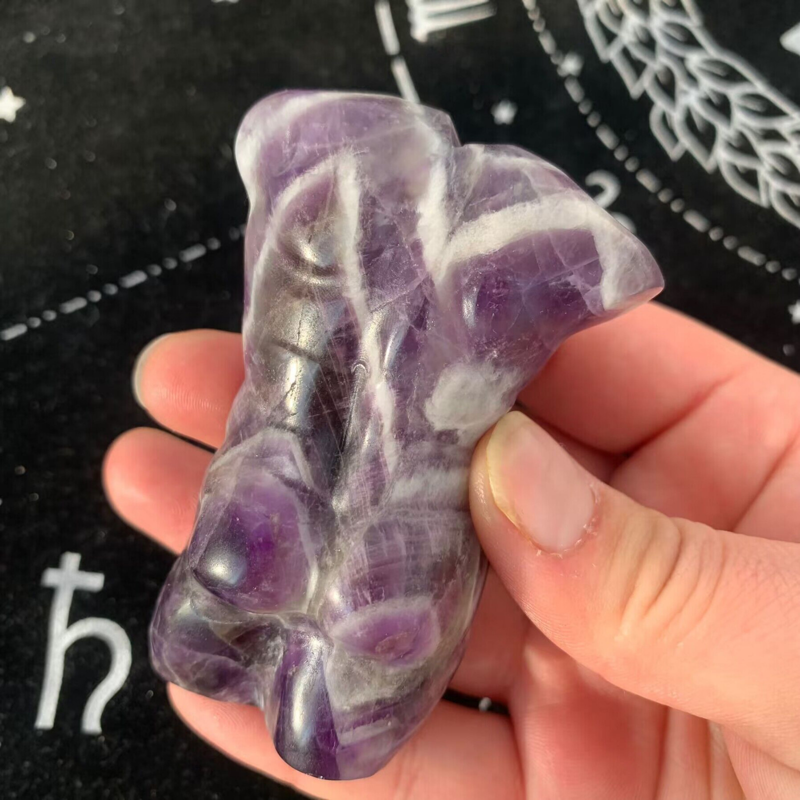 133g Dream Amethyst Male Body Model Carving Quartz Crystal Specimen Collection