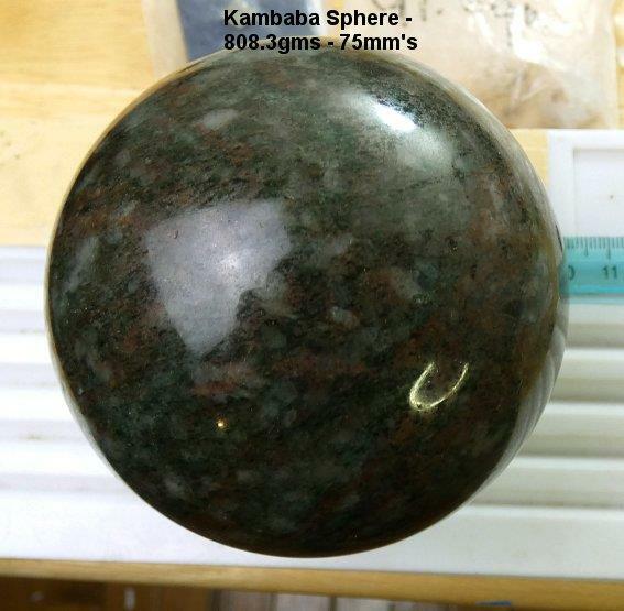 SPHERE-KAMBABA, 808.3gms, 75mm, STUNNING PATTERN, HIGH POLISH, BIG!!, *NATURAL*