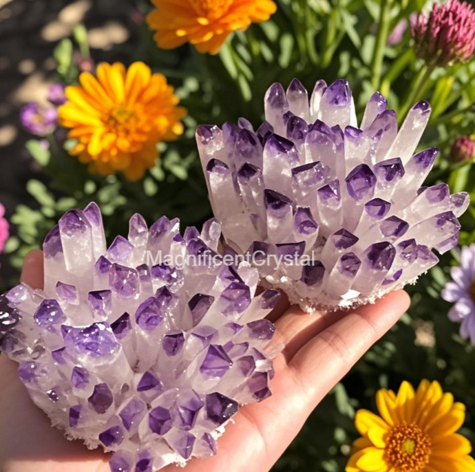 2025Rare Large Raw Light Purple Amethyst Crystal Cluster Healing Reiki Home Deco