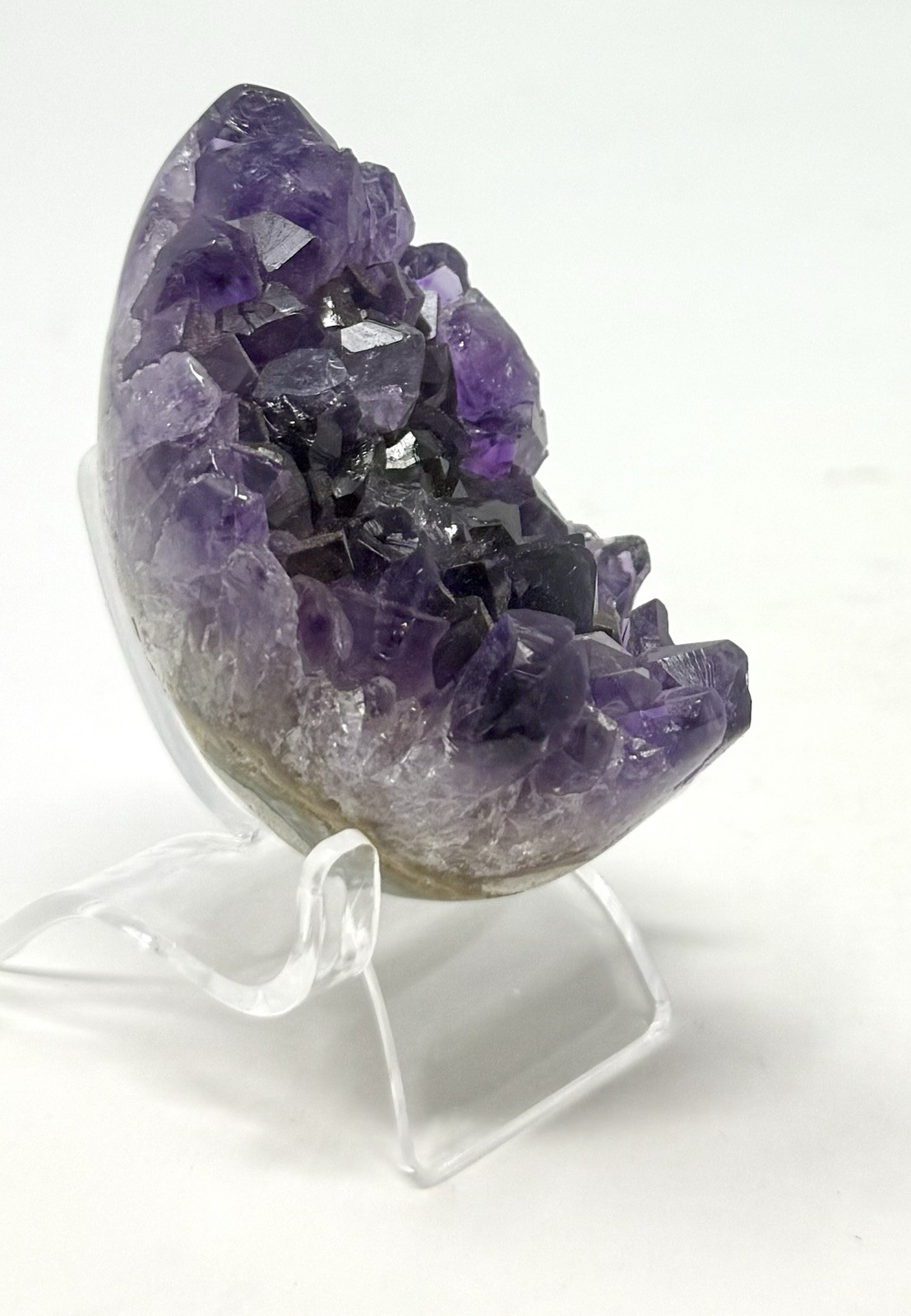 112g Purple Amethyst Egg Crystal Cluster With Stand