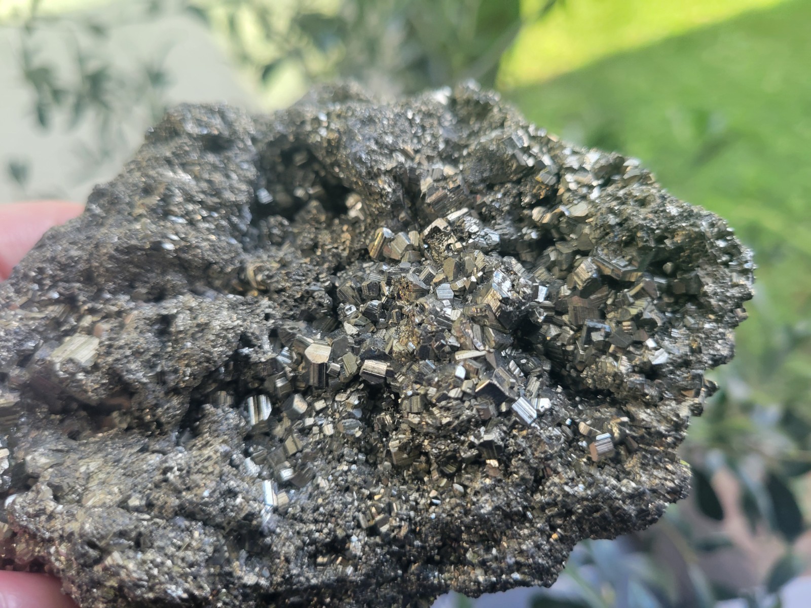 Large Pyrite Cluster Mineral Rock – 4.25”x3.5”x2.25” – (Fool’s Gold) – 2.5 lb
