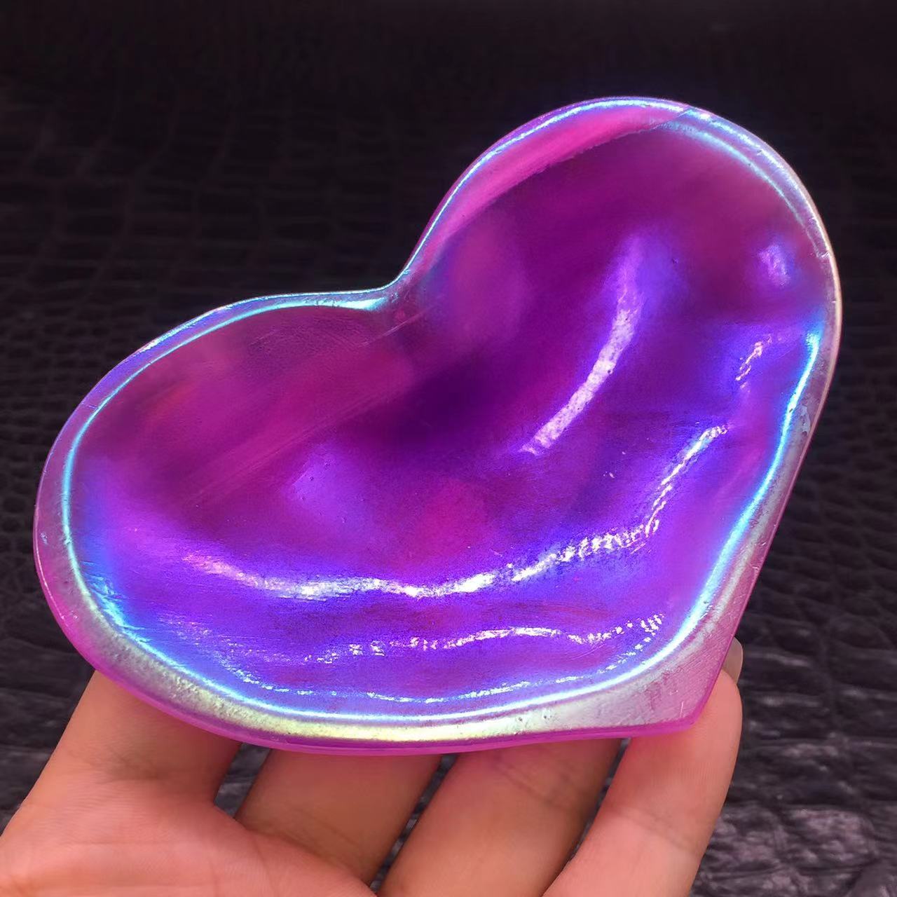 Aura Angel Natural Gypsum Selenite Quartz Heart Shape Bowl Healing Decorate 1Pc