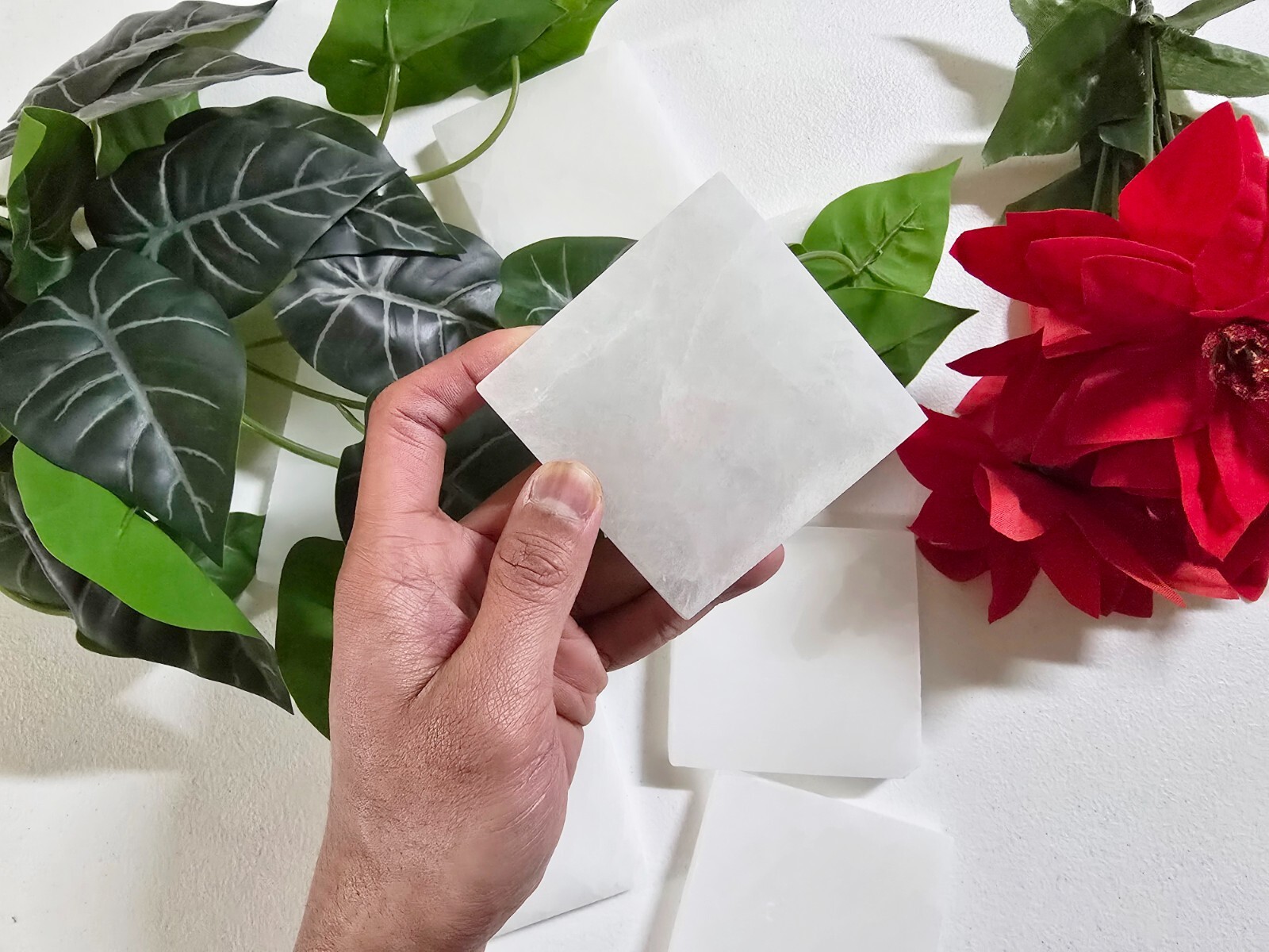 Selenite Square Charging Crystal Plate Polished Slab for Crystals Cleansing