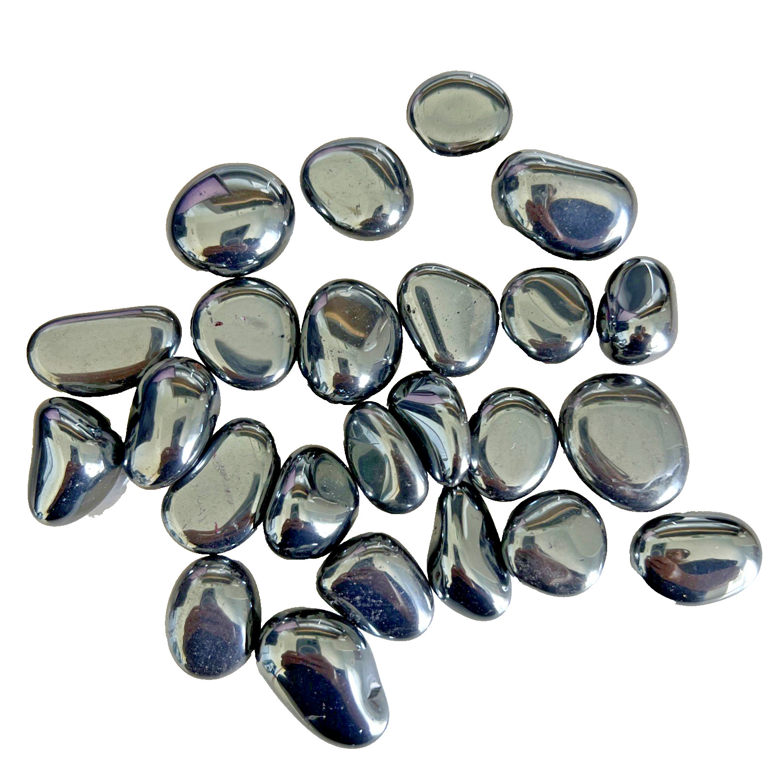 Lot Crystal GemStones Hematite Tumbled Storage Bag 24 count Healing 1/2″ -1″