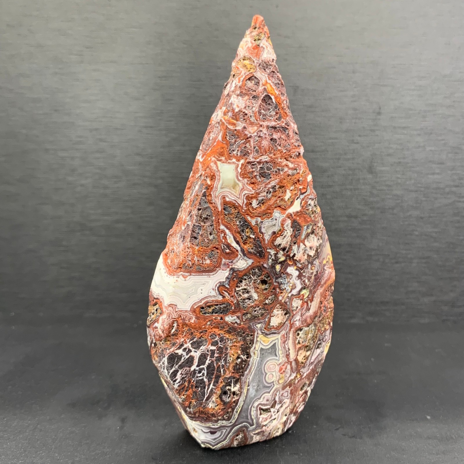 205g Natural Mexican agate Tear Drop Tower Crystal Quartz Stone Point Healing