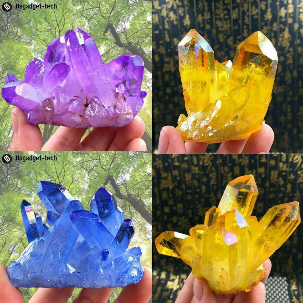 Natural Colorful Quartz Cluster Crystal Gem Stone Healing Mineral Specimen Reiki