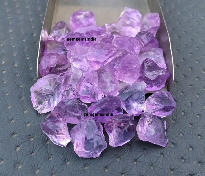 AAA+ Beautiful Pink Amethyst 10 Piece Raw 10-13 MM Pink Amethyst Rough Gemstone