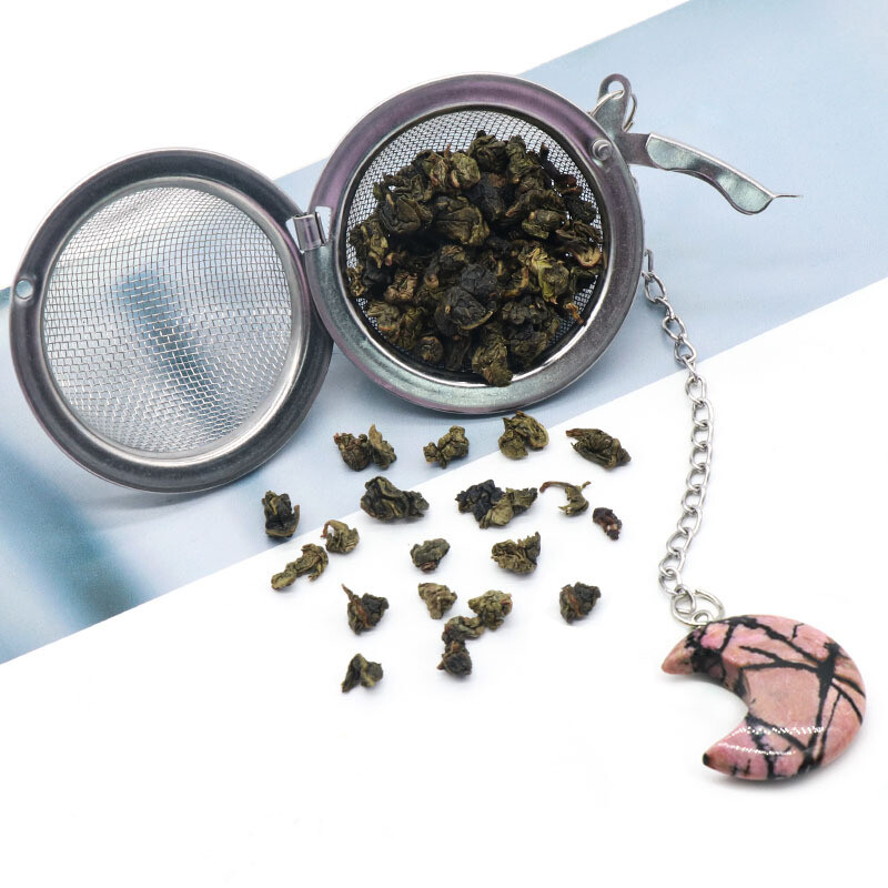 10PCS Natural Alloy Crystal Moon Shaped Pendant Tea Maker Filter Craft