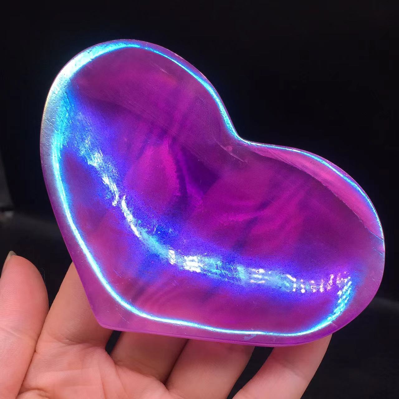 Aura Angel Natural Gypsum Selenite Quartz Heart Shape Bowl Healing Decorate 1Pc