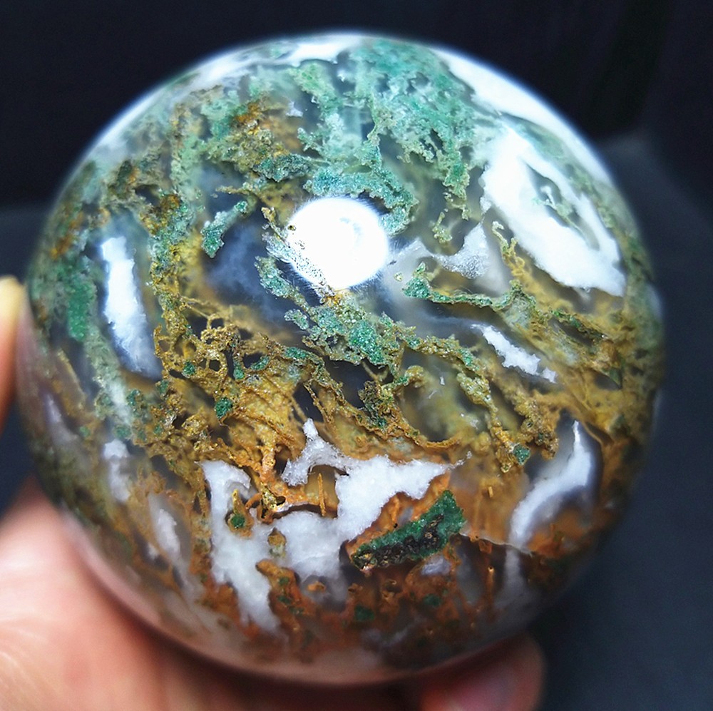 RARE 620.4G Natural Polished Colorful Agate stone Ball Healing Madagascar A419