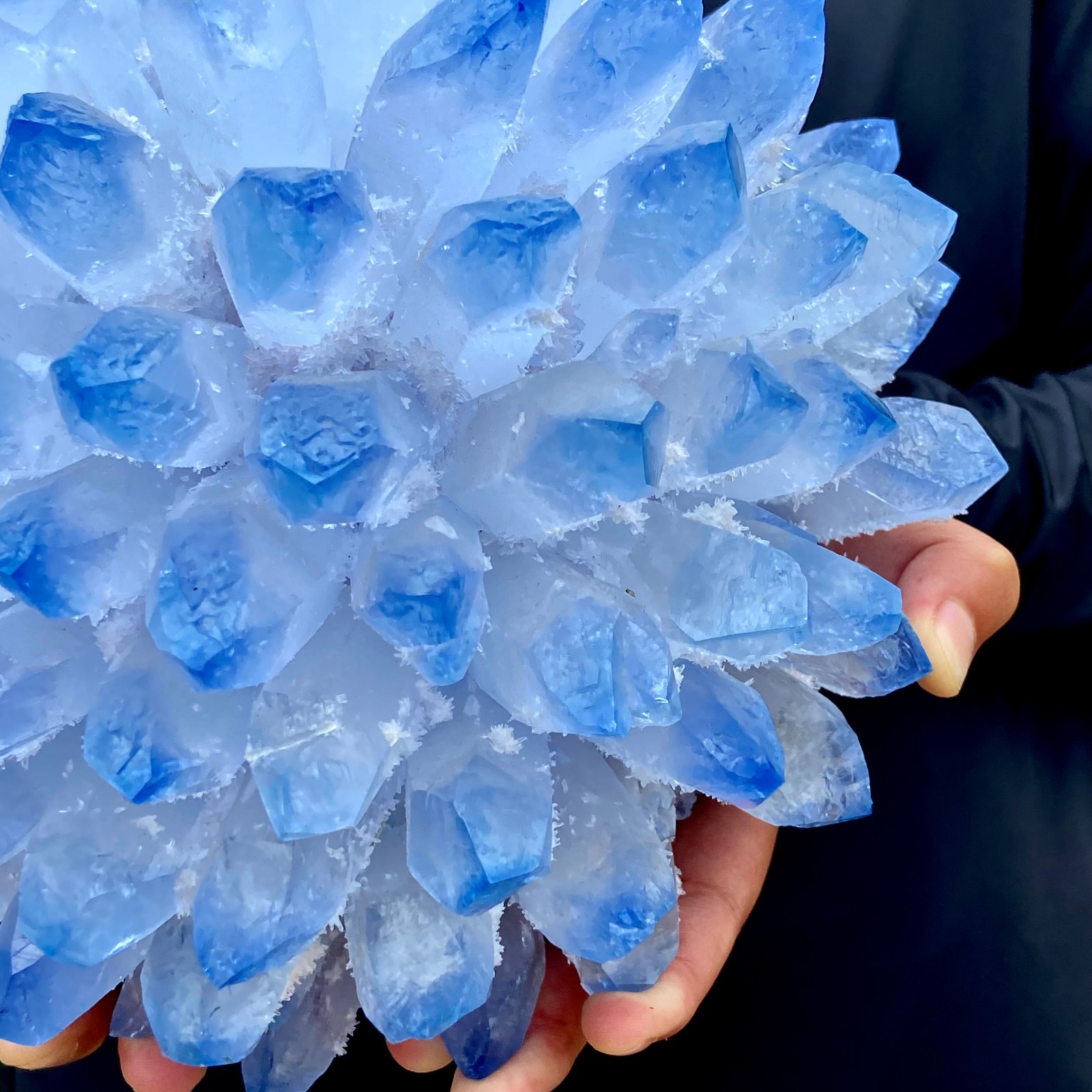 15.32LB New find sky blue phantom quartz crystal cluster mineral sample