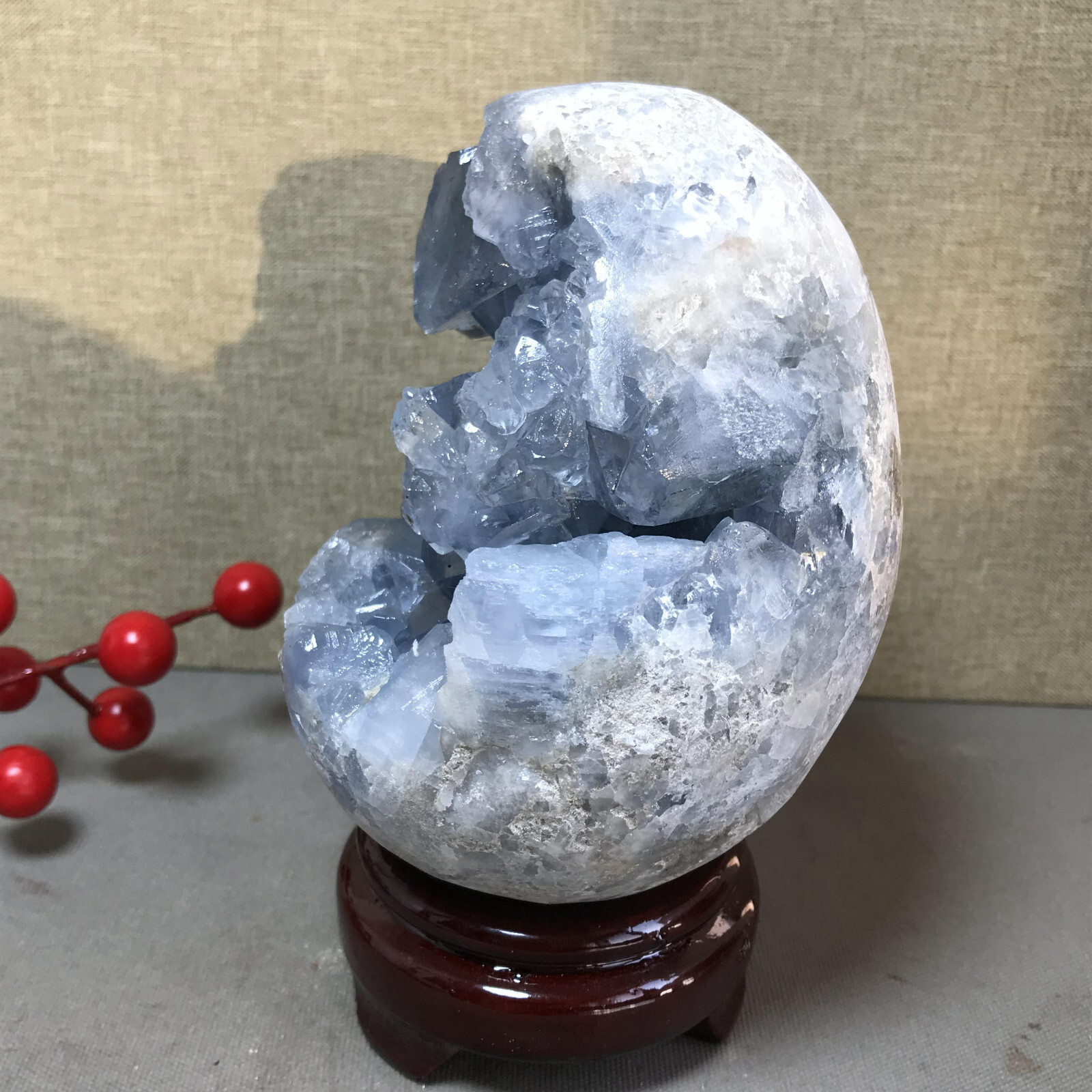 1.96kg Natural Raw Blue Celestite Crystal Quartz Cluster Geode Specimen A4510