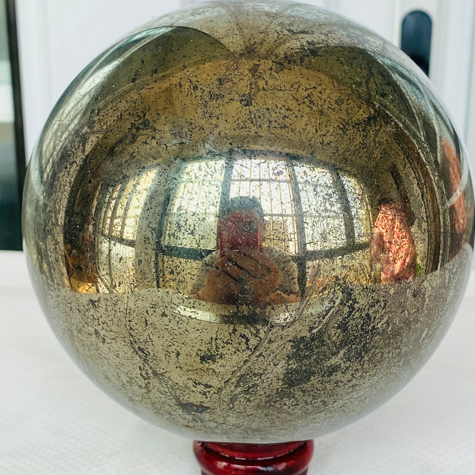 Natural Chalcopyrite Quartz Crystal Ball Energy Reiki Healing 3220G