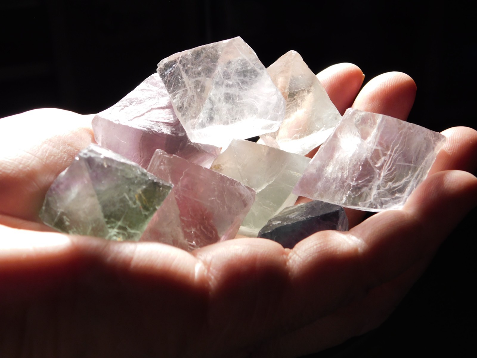 Big Lot of EIGHT! Translucent Octahedron FLUORITE Crystals From China 346gr