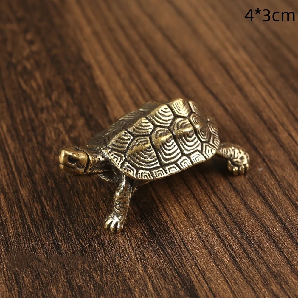 Vintage Copper Turtle Statue Feng Shui Tortoise Ornament Home Decor Gift