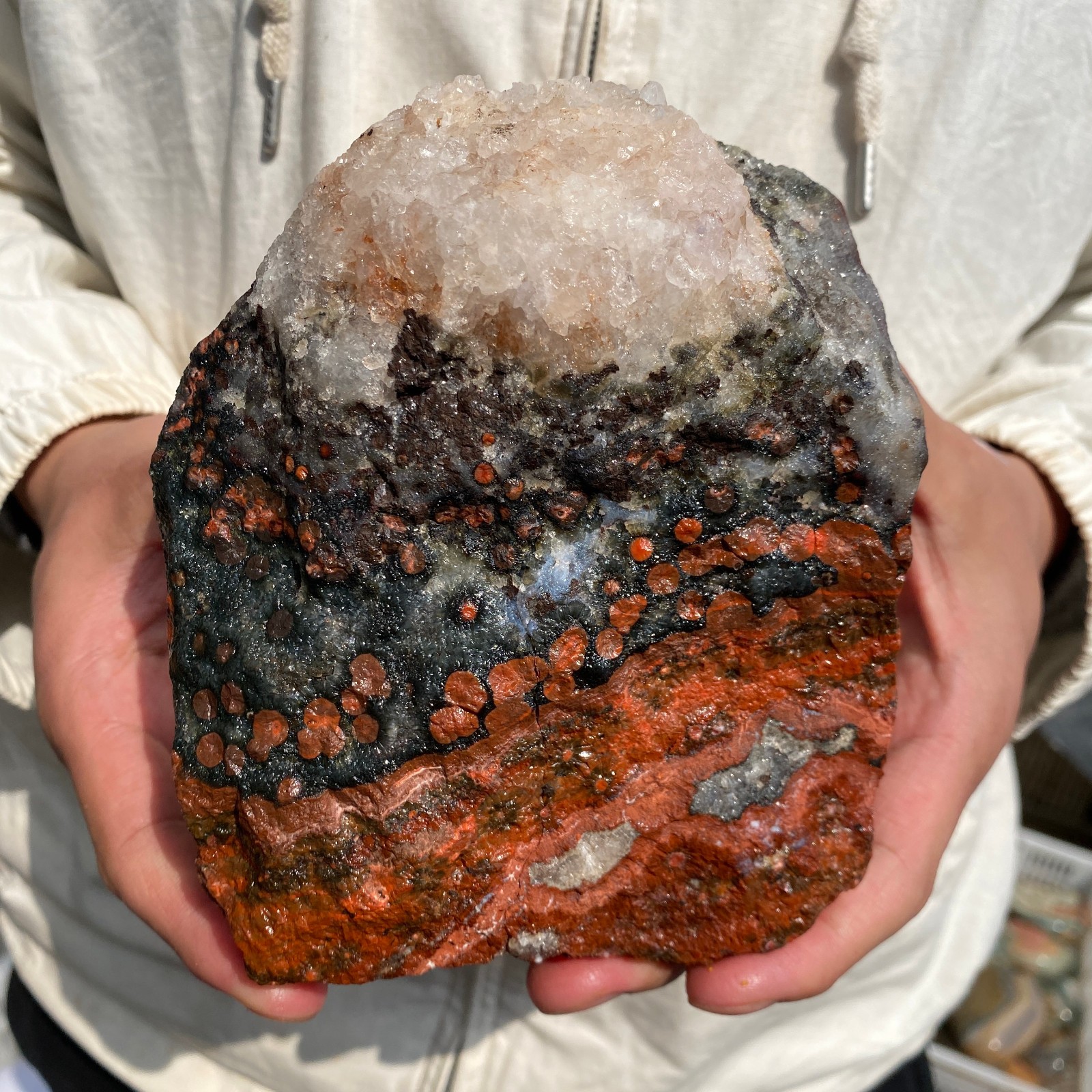 3.4lb Raw Natural colourful ocean jasper quartz crystal rough mineral specimen