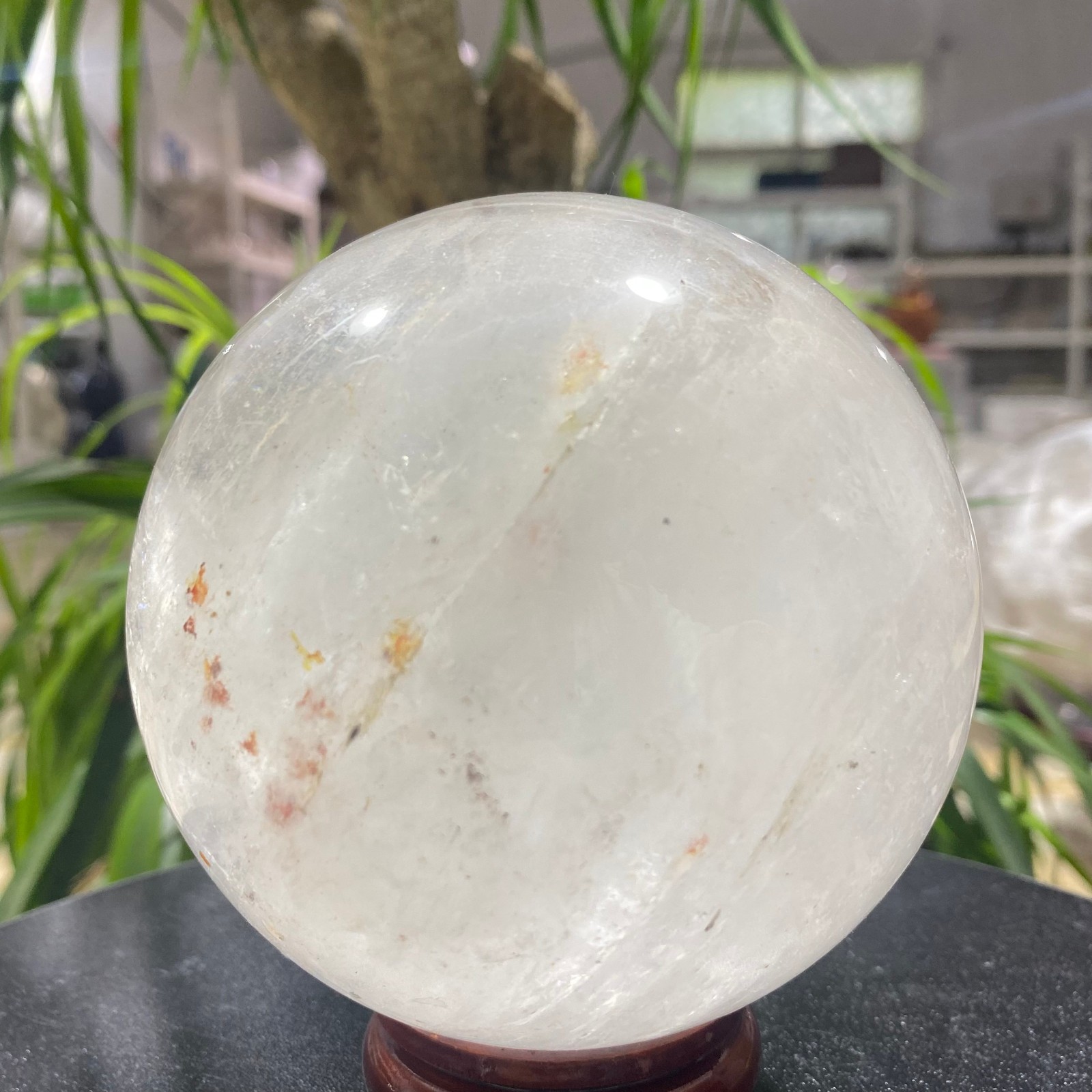 3.52LB white crystal transparent quartz crystal ball Reiki repair