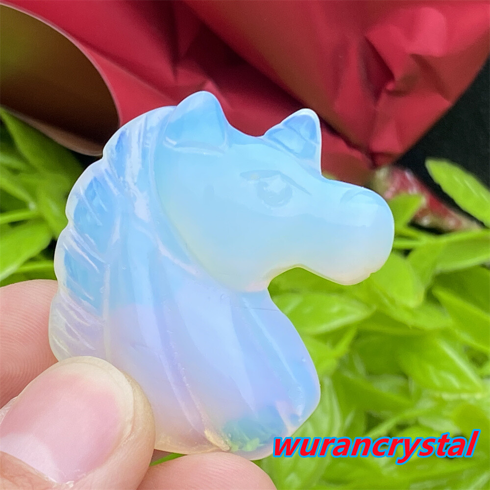 1pc Opalite Unicorn skull Quartz crystal Skull Carved gem Reiki healing 1.5”
