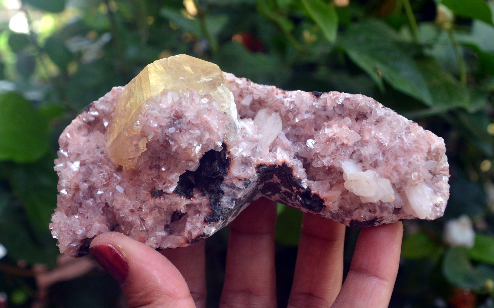 calcite crystal w/ heulandite matrix minerals specimen j-6