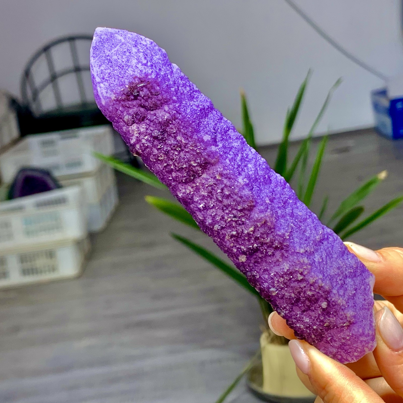 171GNatural Inner Mongolia purple fluorite crystal calcite symbiotic mineral