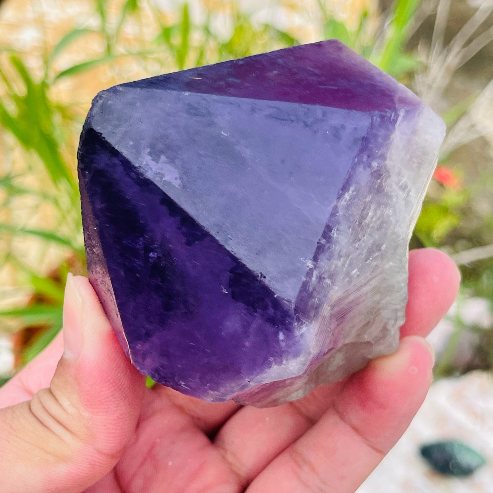 467g Natural Amethyst Unicuspid Quartz Crystal Points Rough Mineral Specimen