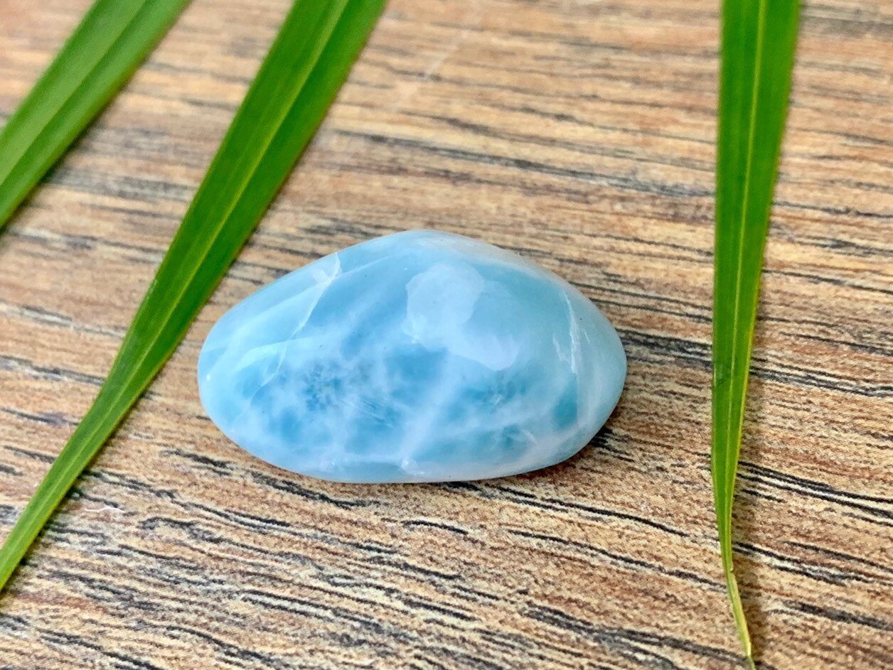 Larimar Tumble Stone Aqua Tumbled Gemstone Mineral Specimen Crystal Chakra