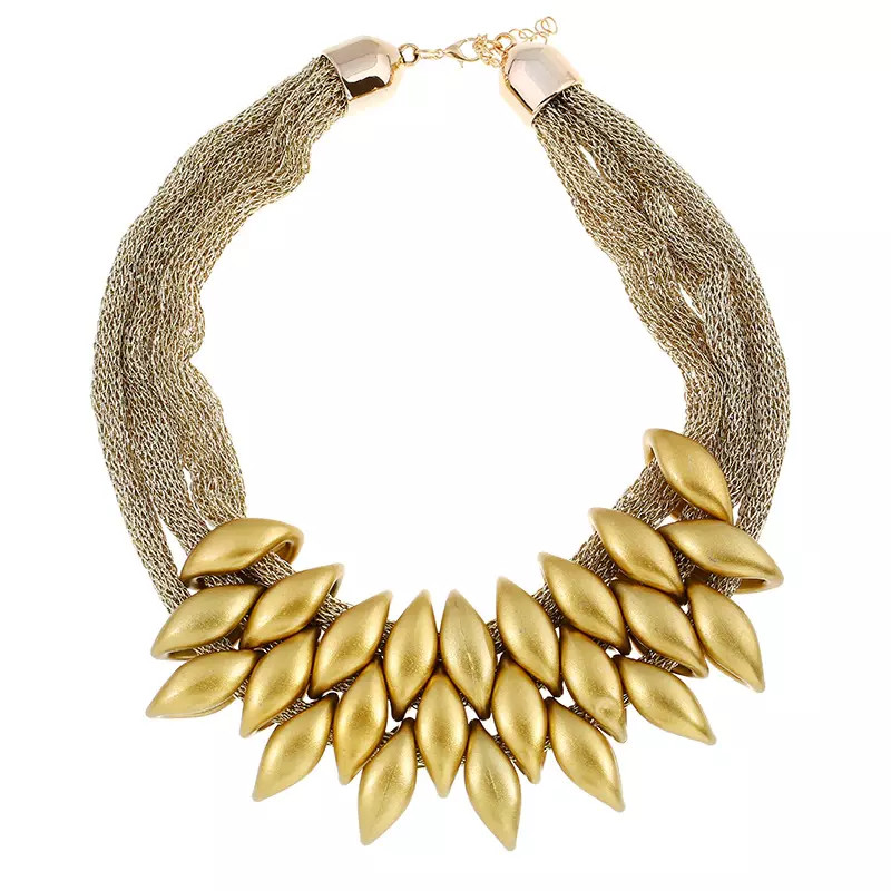 Women’s Fashion Jewelry Gold Boho Luxury Chunky Collar Statement Necklace 1PC