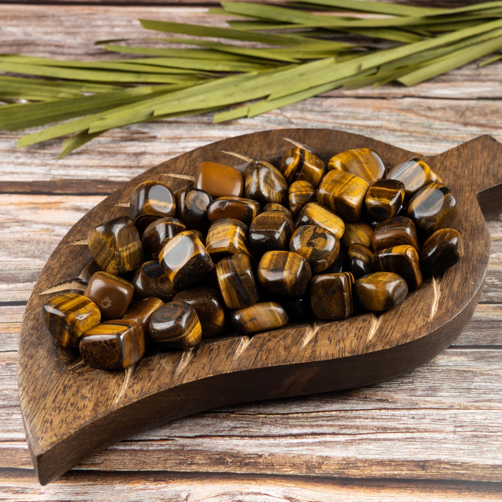 Tiger Eye Crystal Tumble Stone, Polished Stone for Meditation & Healing