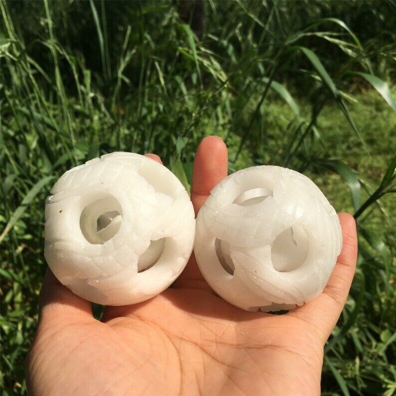 1PC 50mm+ White Jade Quartz Sphere Heal Collection Divination Prophecy 100g+