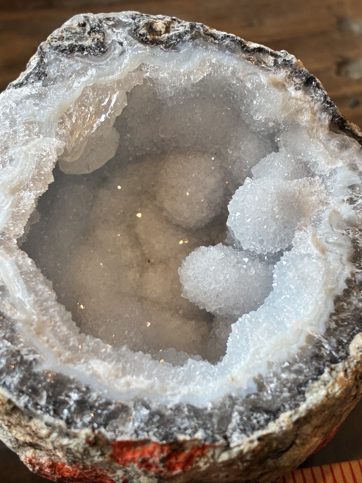 Round Crystal Cluster Natural Sparkly Raw Geode Unique