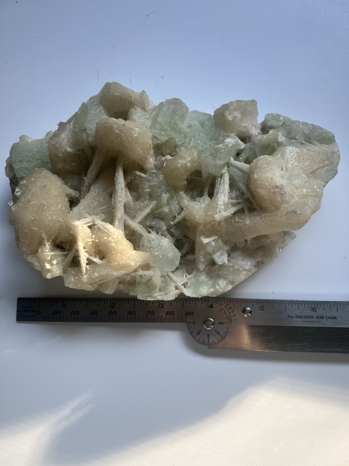 Green Apophyllite, Stilbite, Scolecite, 504 Grams, 6.5”x4”