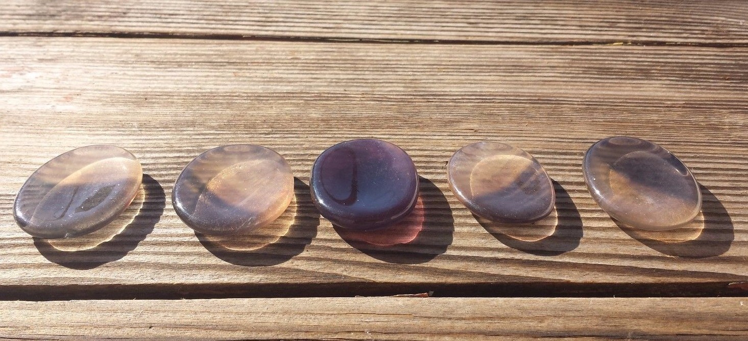 NATURAL FLUORITE GEMSTONE WORRY STONE (ONE)
