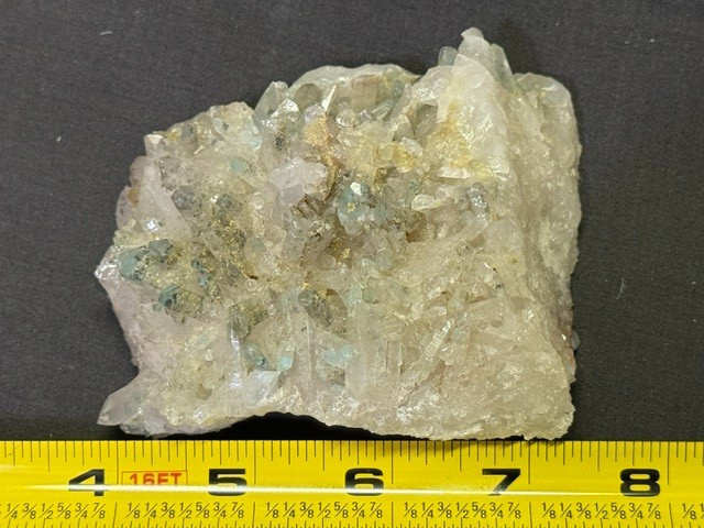 SEE VIDEO: RARE AJOITE INCLUDED QUARTZ CLUSTER, MESSINA MINE ,SOUTH AFRICA
