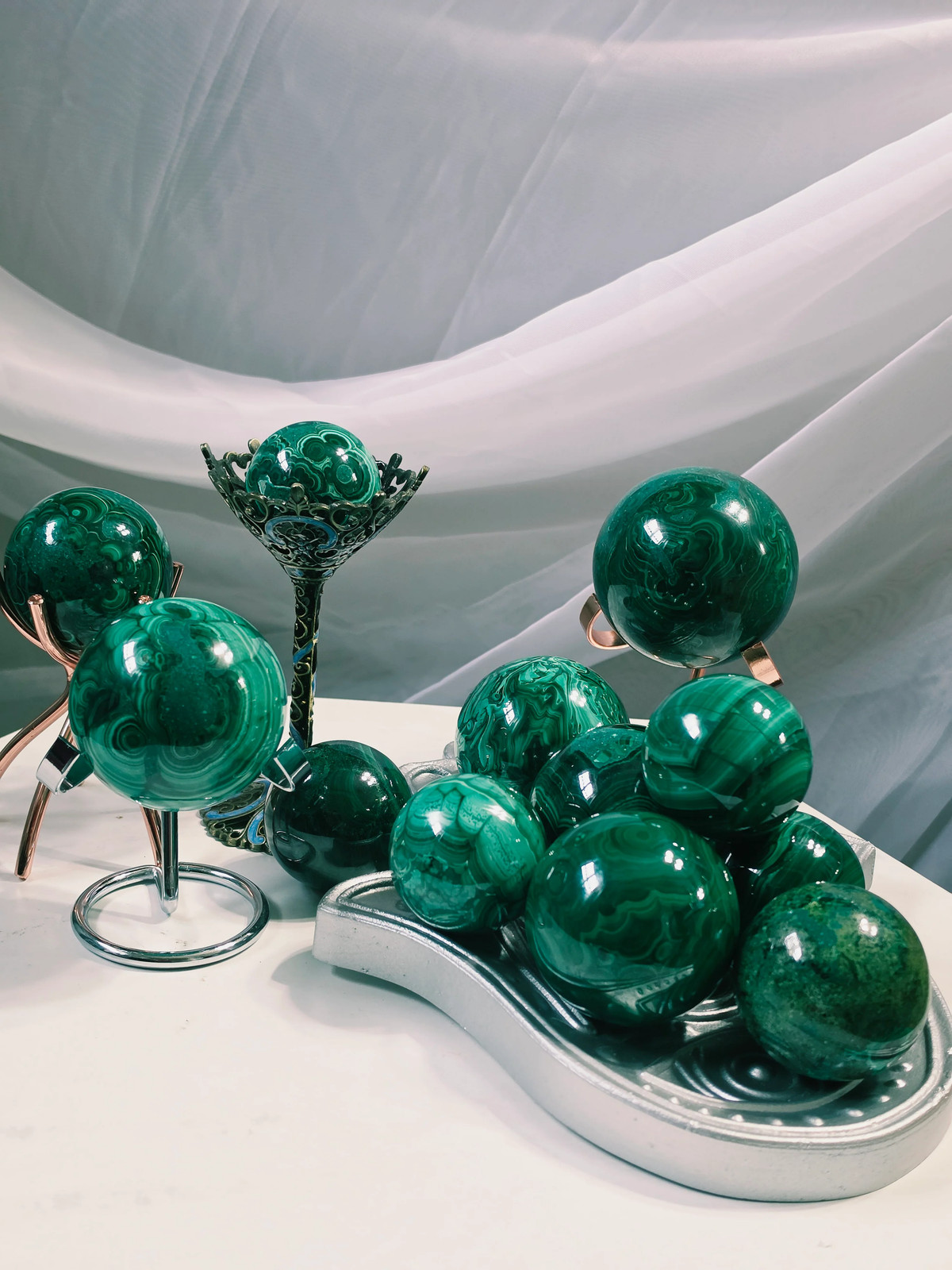 Congo Malachite Sphere AAA Quality Wholesale 1kg