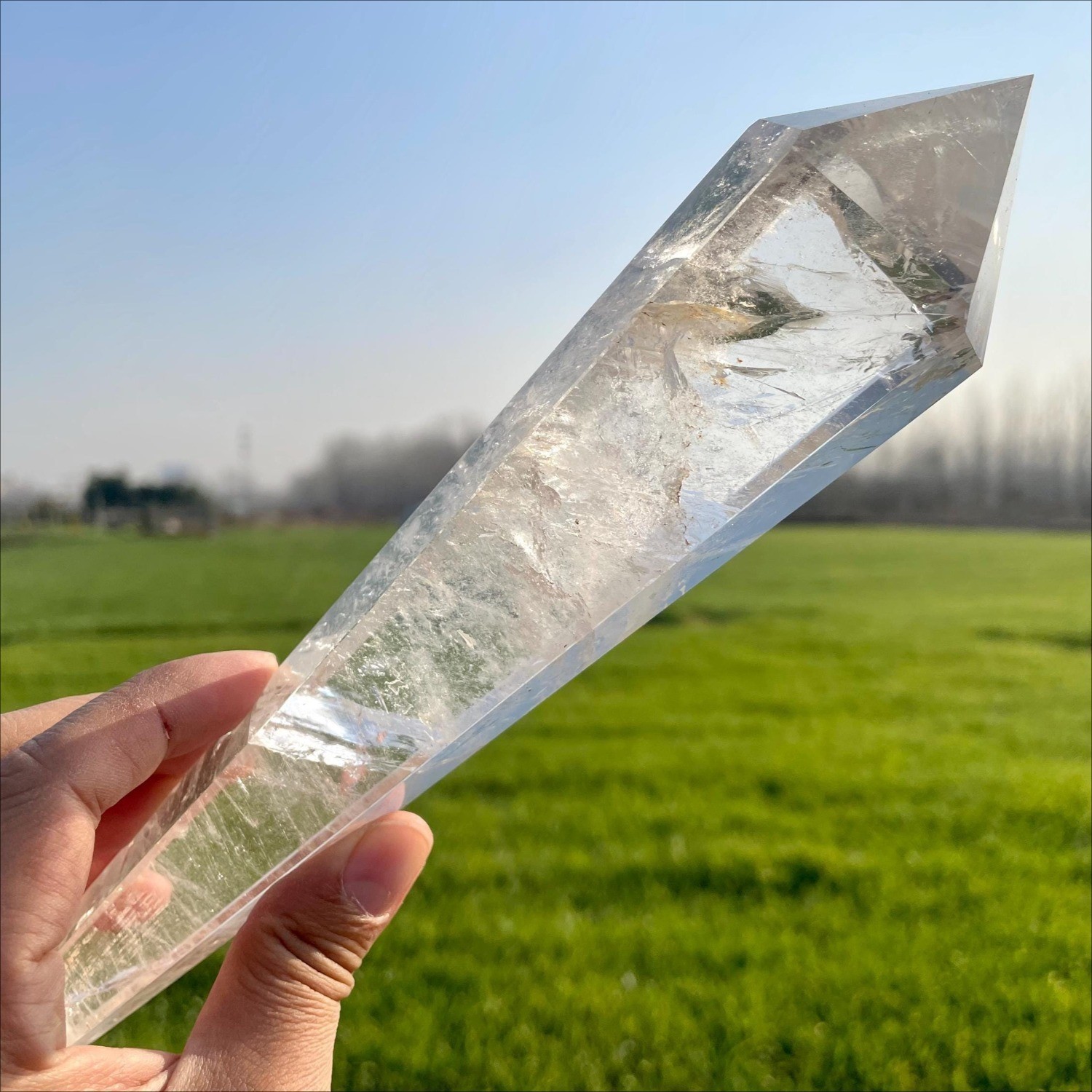 2Pcs 70-80Mm Natural Crystal Clear Quartz Polished Wand Home Office Decor