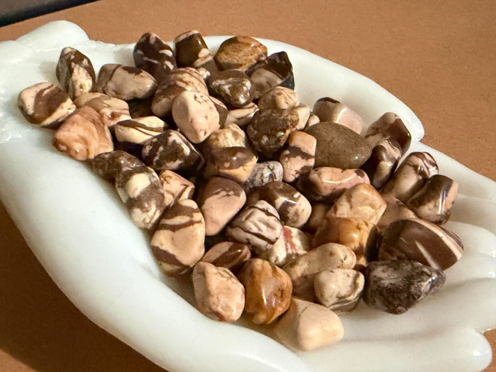 Bulk Wholesale Lot Small Tumbled Zebra Jasper Crystals 100+ pcs, 1lb 9.7 oz wt
