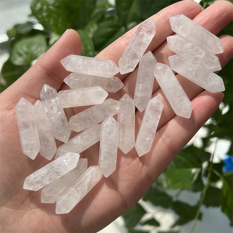 10pcs natural clear quart obelisk quartz crystal wand double point reiki healing