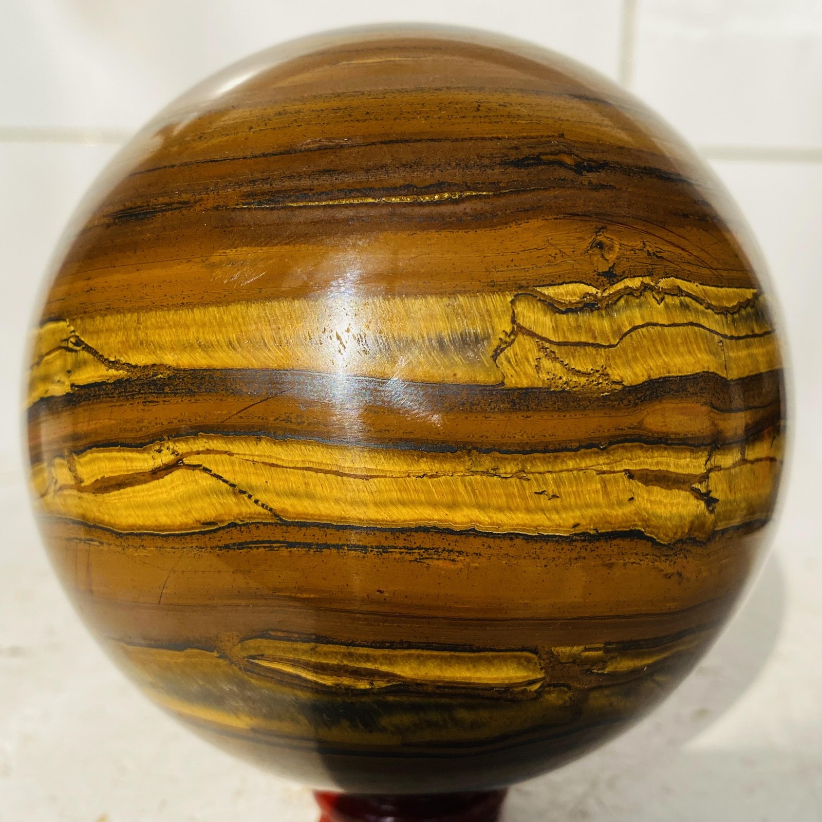 Natural tiger’s eye ball quartz crystals sphere gem reiki healing 1520g