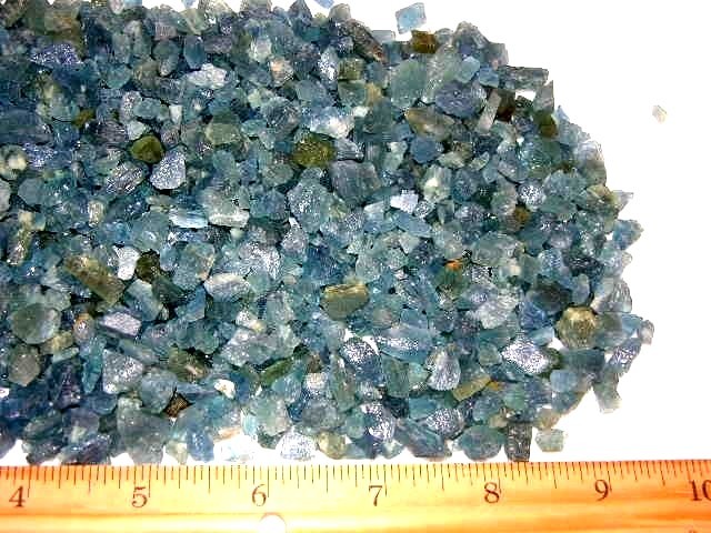 Aquamarine deep blue crystal mine rough mixed grade Zambia 3-12mm 1/2 ounce
