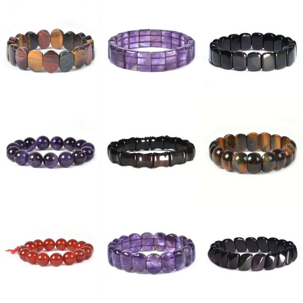 10-25mm Fashion gemstone various shape beads stretchable bracelet 6″-7.5″