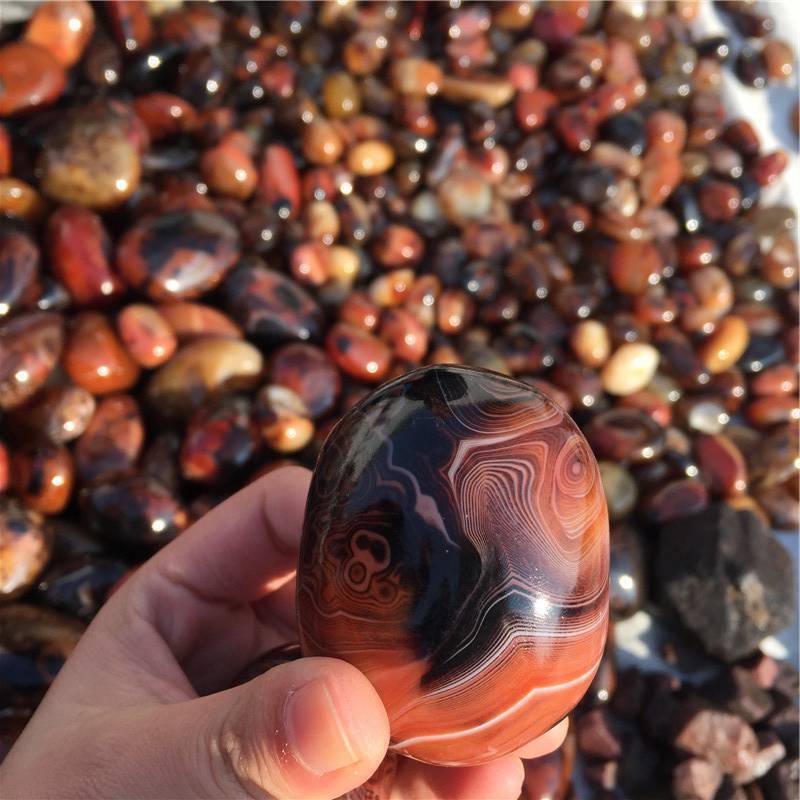 20-150G Natural Polished Silk Banded Lace Agate Crystal Sardonyx Carnelian Stone