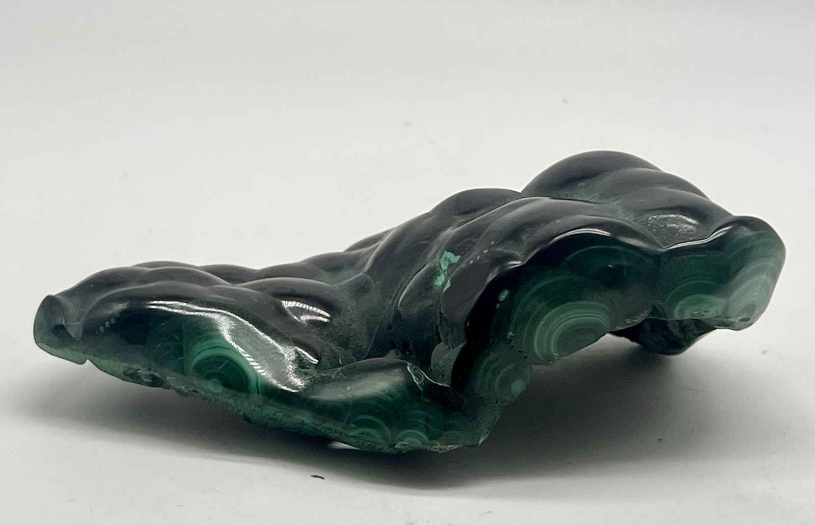 Polished Malachite Stone Congo 474g (1.04 lb) Green Display Lapidary Specimen