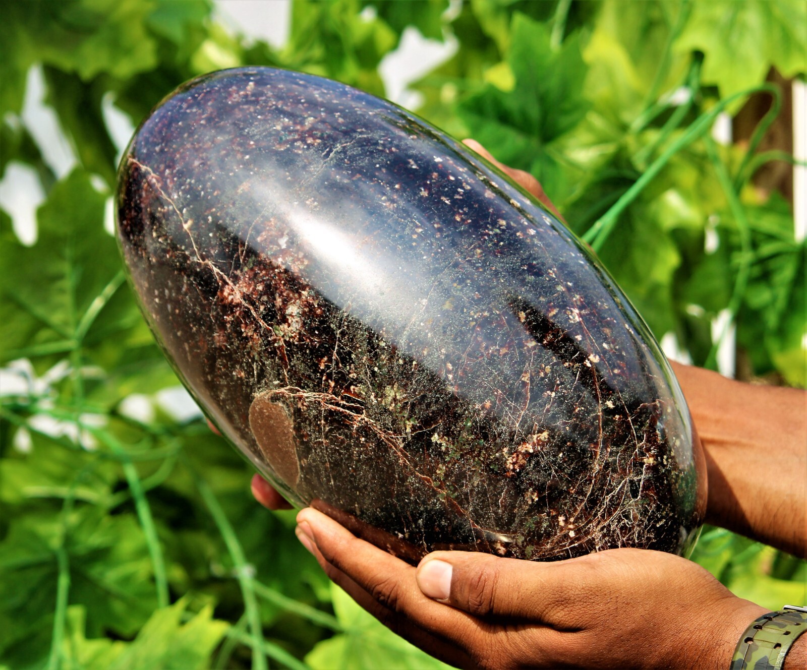 XL 10.8″ Red Garnet Crystal Healing Decor Metaphysical Stone Lingam Specimen