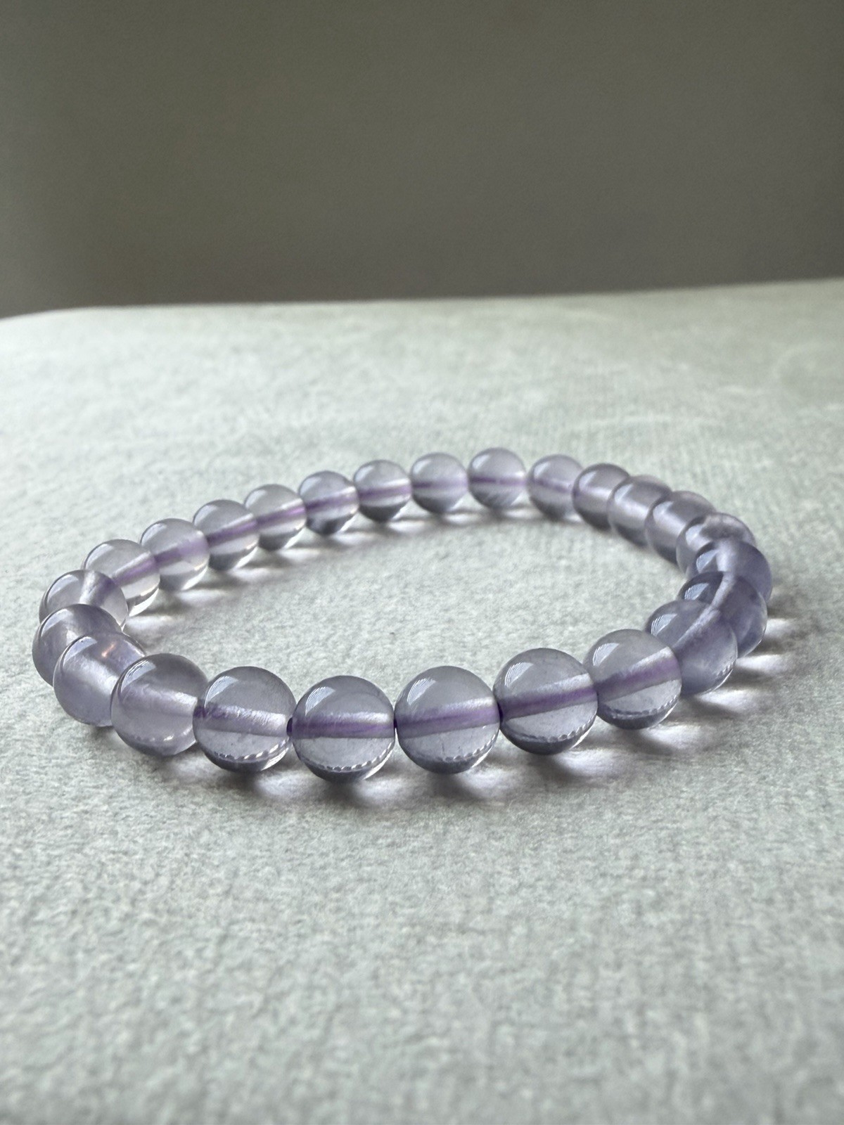 Translucent Natural Lavender Soft Purple Fluorite Bracelet 7mm