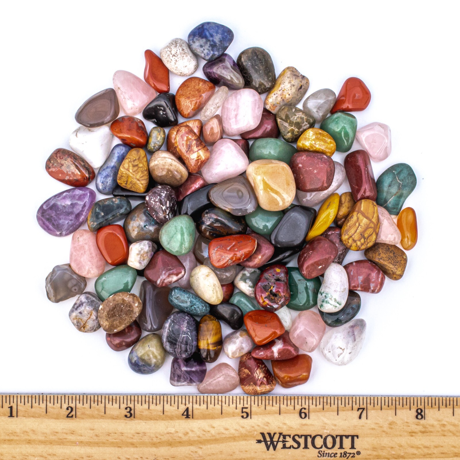 1 lb Tumbled Natural Assorted Small Gemstone Mix 90-130 Stones Bulk Gems Crystal
