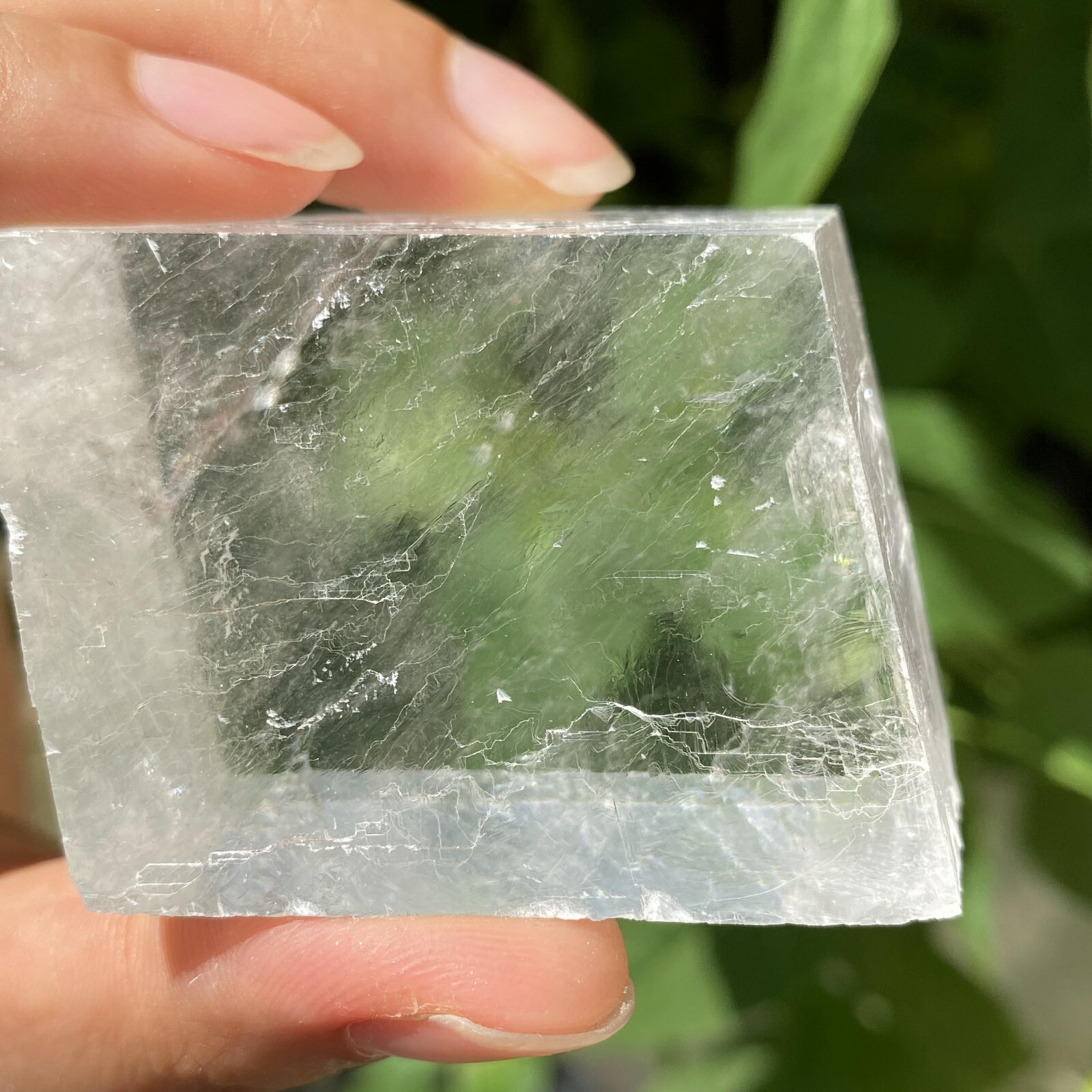 102g Natural Rainbow White Calcite Cube Specimen Crystal Quartz Healing Reiki
