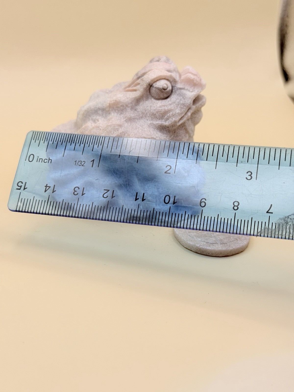 Stunning Pink Opal Money Toad With Removal Coin For Good Fortune Natural Crystal
