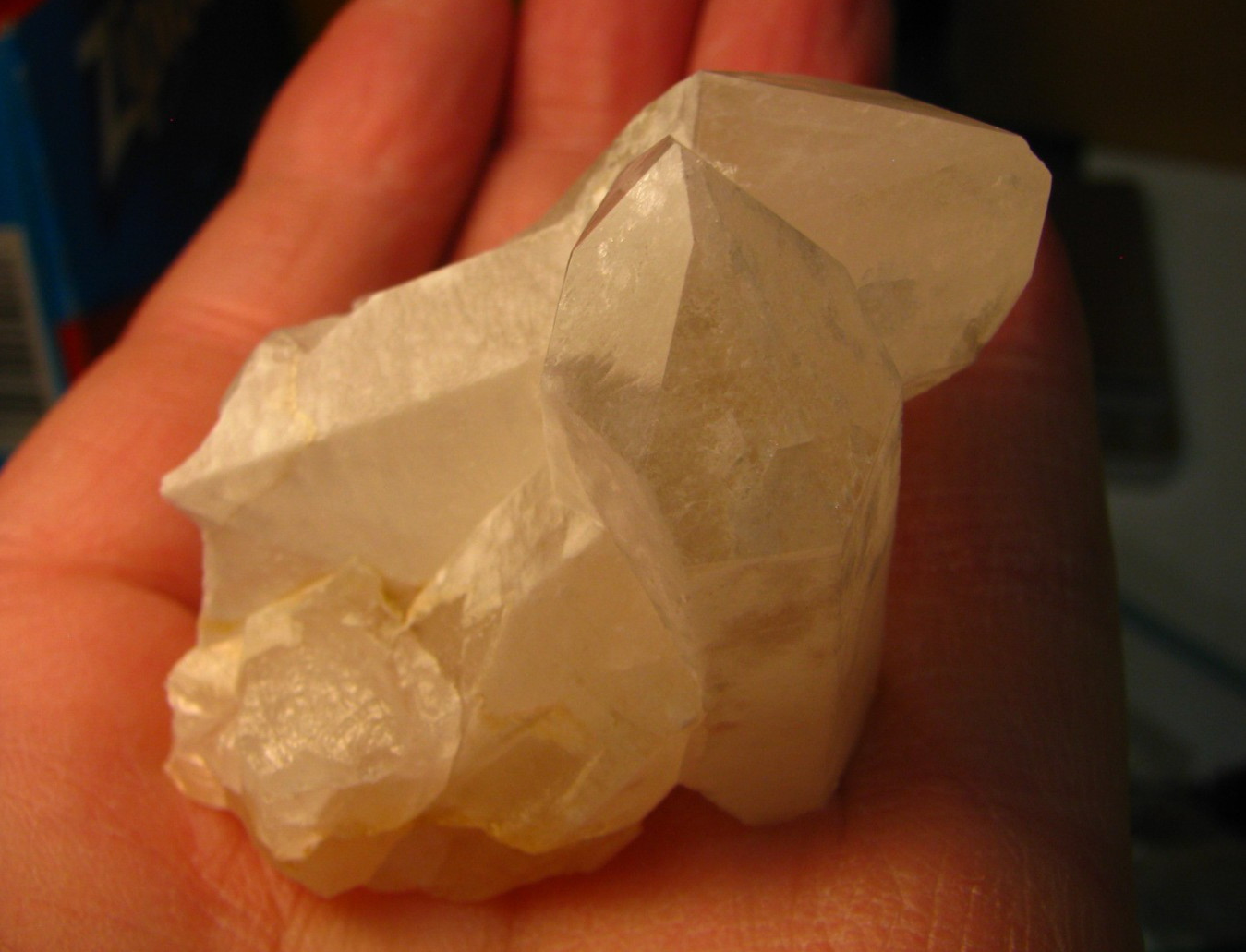 2 WHITE QUARTZ CRYSTAL CLUSTERS 2.4in & 1.84in ARKANSAS USA #216
