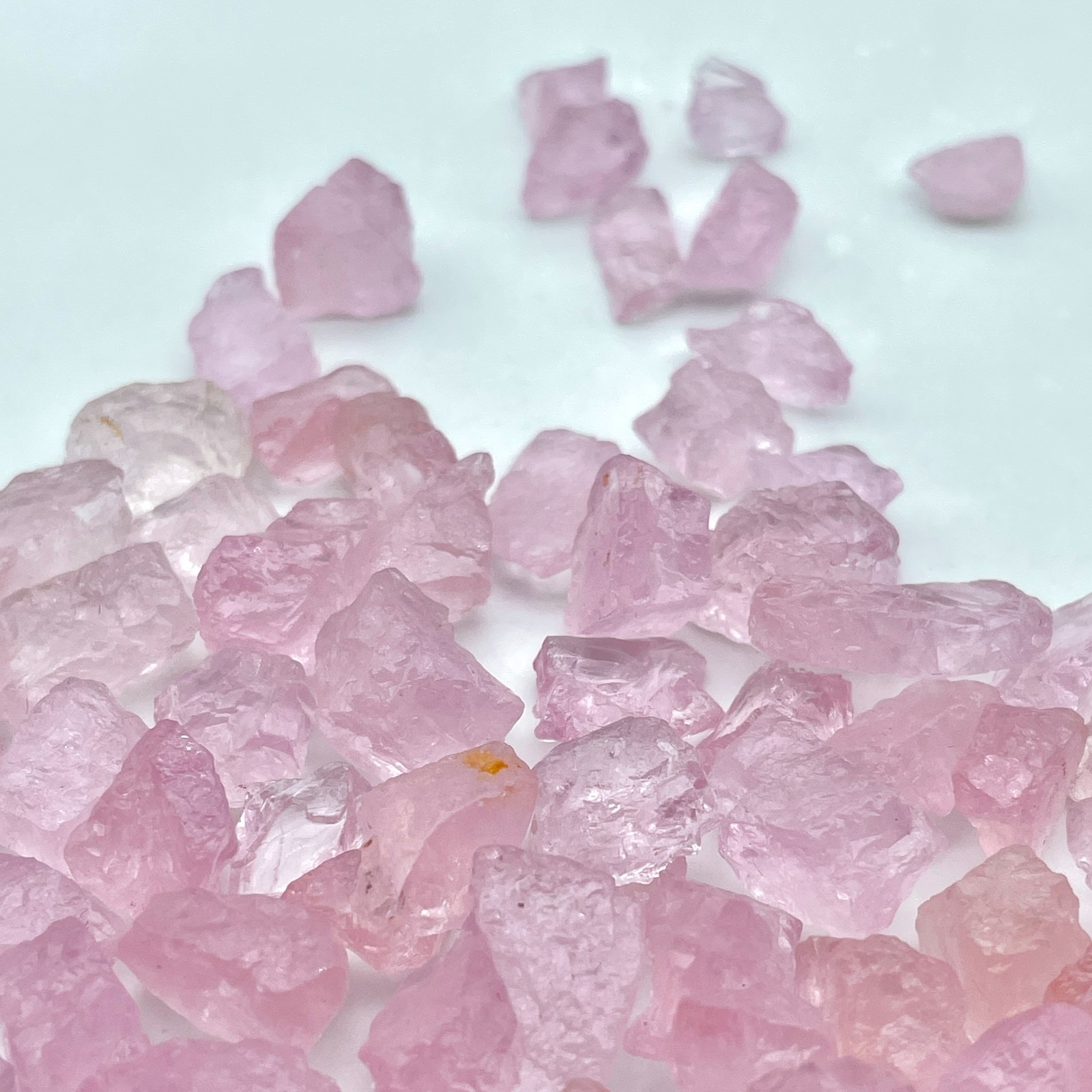 Natural Pink Morganite Rough Stones–Raw Uncut Beryl Crystals for Jewelry Making